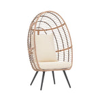Fauteuil œuf en osier rembourré pour l'extérieur