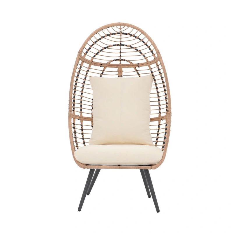 Fauteuil œuf en osier rembourré pour l'extérieur