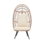 Fauteuil œuf en osier rembourré pour l'extérieur