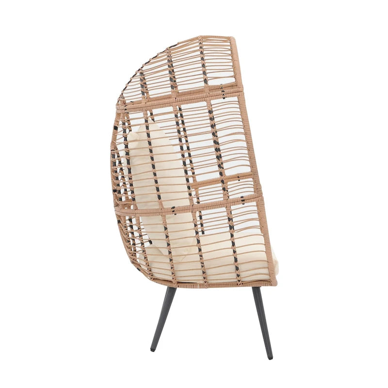 Fauteuil œuf en osier rembourré pour l'extérieur