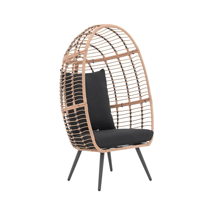 Fauteuil œuf en osier rembourré pour l'extérieur