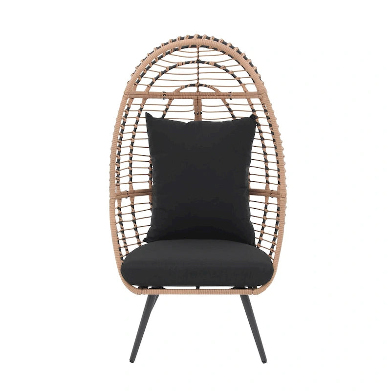 Fauteuil œuf en osier rembourré pour l'extérieur