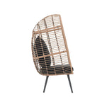 Fauteuil œuf en osier rembourré pour l'extérieur