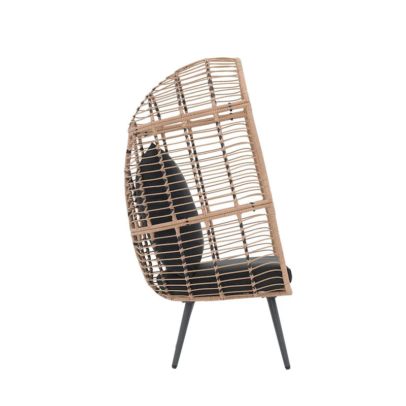 Fauteuil œuf en osier rembourré pour l'extérieur