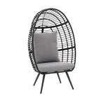 Fauteuil œuf en osier rembourré pour l'extérieur