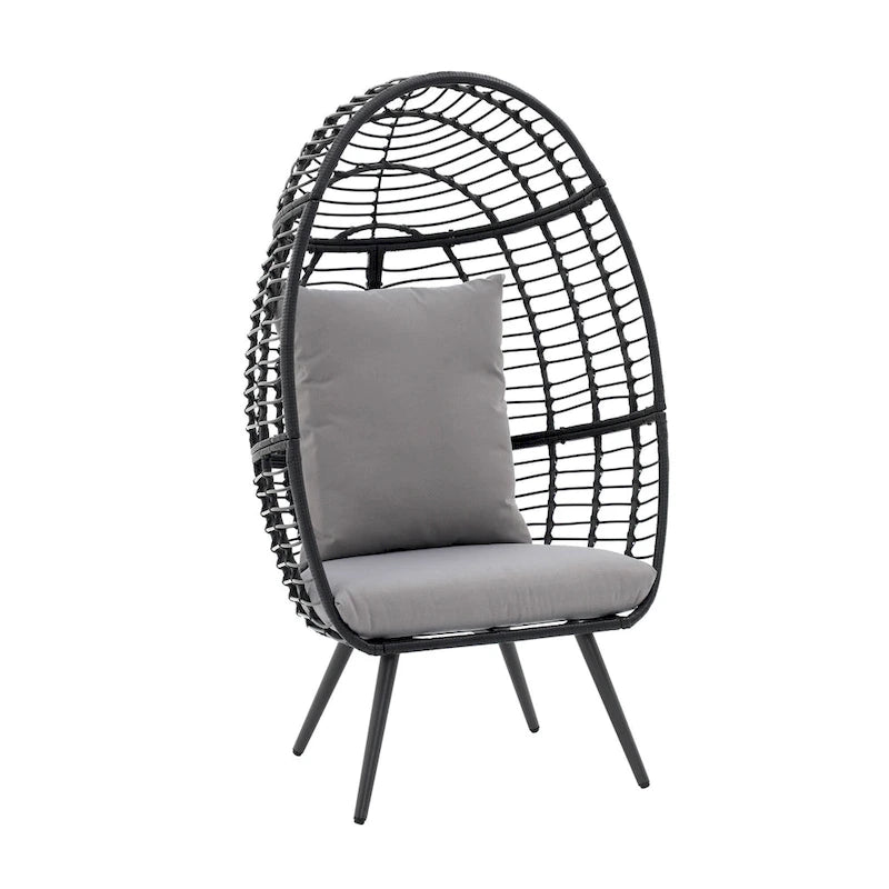 Fauteuil œuf en osier rembourré pour l'extérieur