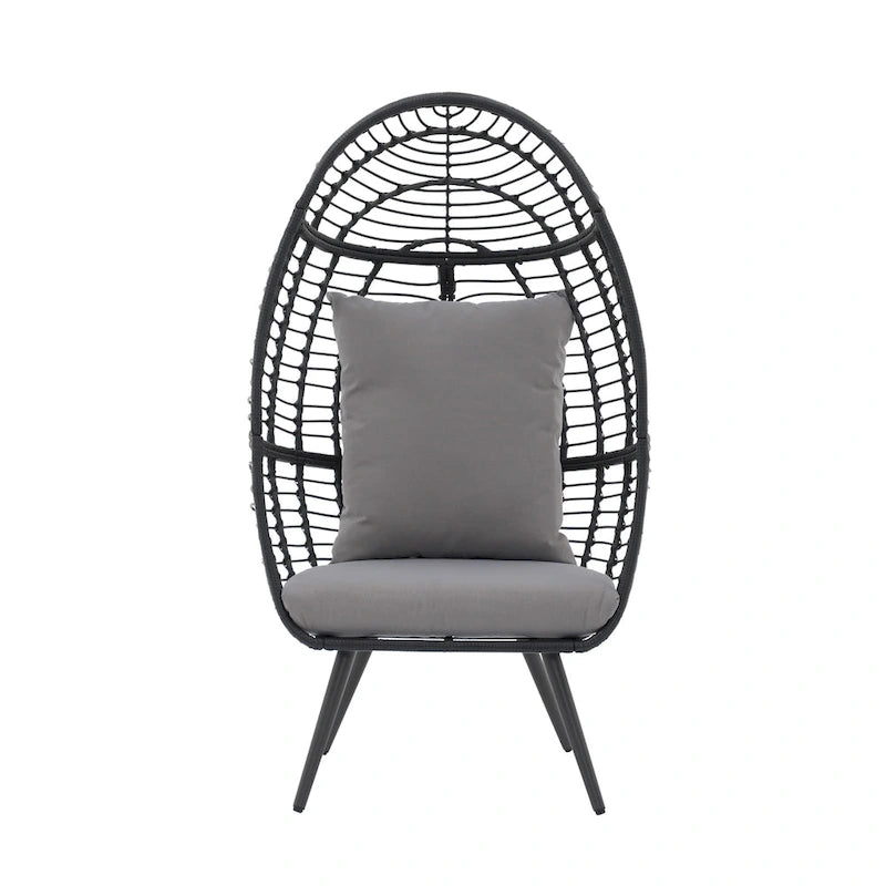 Fauteuil œuf en osier rembourré pour l'extérieur