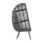 Fauteuil œuf en osier rembourré pour l'extérieur