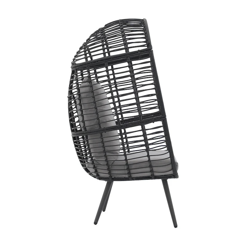 Fauteuil œuf en osier rembourré pour l'extérieur
