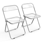 Chaise pliante empilable en acrylique transparent (lot de 2)