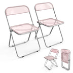 Chaise pliante empilable en acrylique transparent (lot de 2)