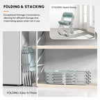 Chaise pliante empilable en acrylique transparent (lot de 2)