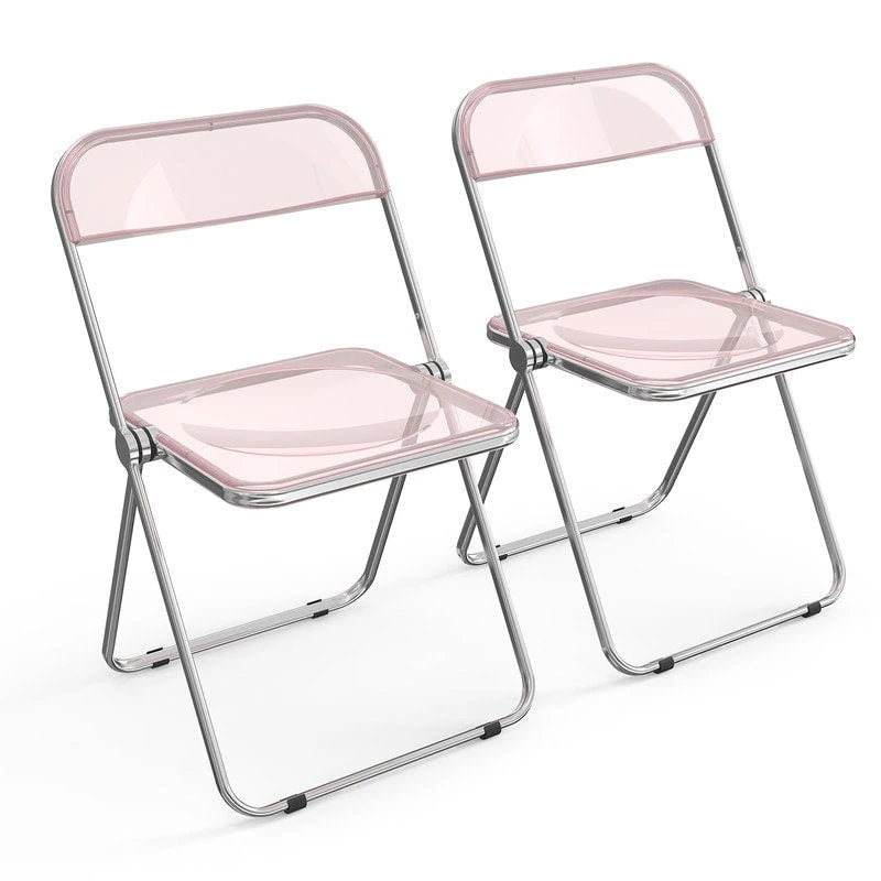 Chaise pliante empilable en acrylique transparent (lot de 2)