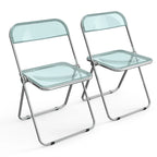 Chaise pliante empilable en acrylique transparent (lot de 2)