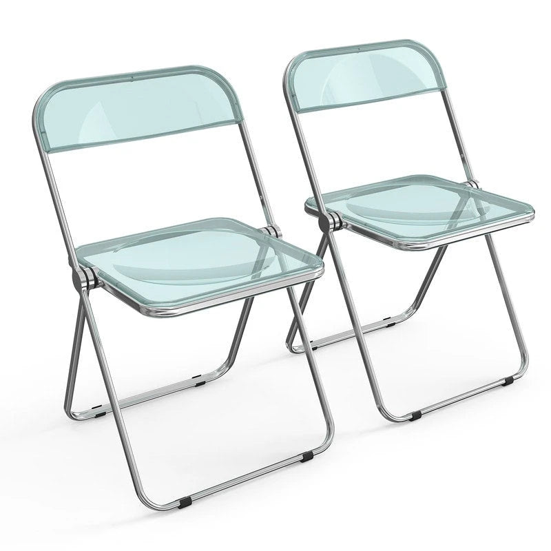 Chaise pliante empilable en acrylique transparent (lot de 2)