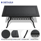 Table de salle à manger de patio en aluminium moulé L59,05 l35,43 pouces