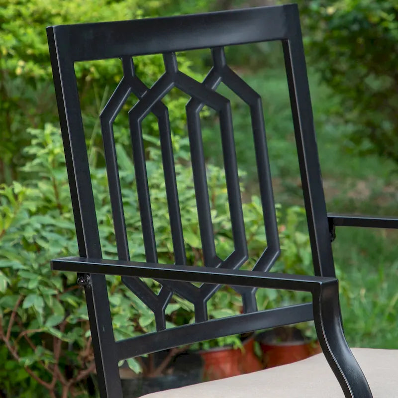 MAISON ARTS Chaises de salle à manger pivotantes en métal, 2 pièces, avec coussins