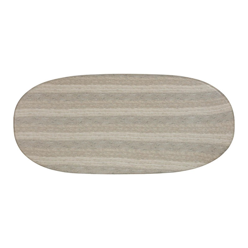 Table de salle à manger ovale Smooch Concrete sur pied central, 87 pouces, pour intérieur/extérieur