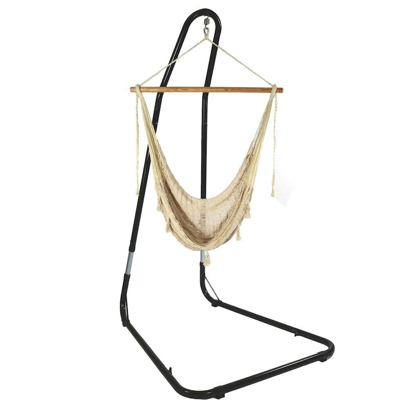 Fauteuil hamac maya Sunnydaze avec barre d'écartement en bois et support de hamac
