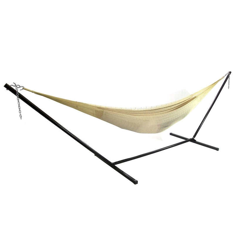 Hamac maya Sunnydaze XXL en corde épaisse et support de hamac