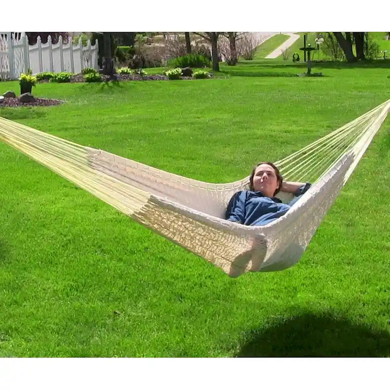 Hamac maya Sunnydaze XXL en corde épaisse et support de hamac