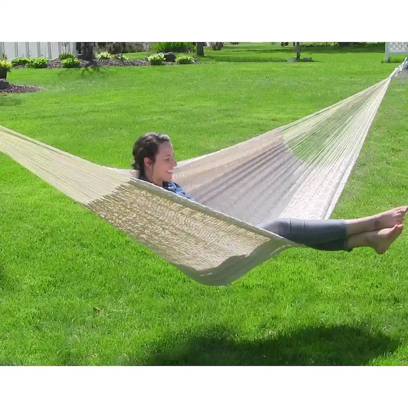 Hamac maya Sunnydaze XXL en corde épaisse et support de hamac