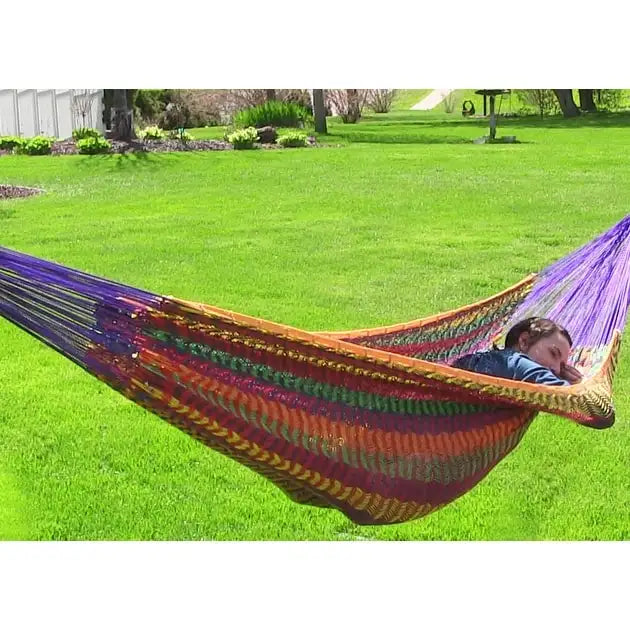 Hamac maya Sunnydaze XXL en corde épaisse et support de hamac