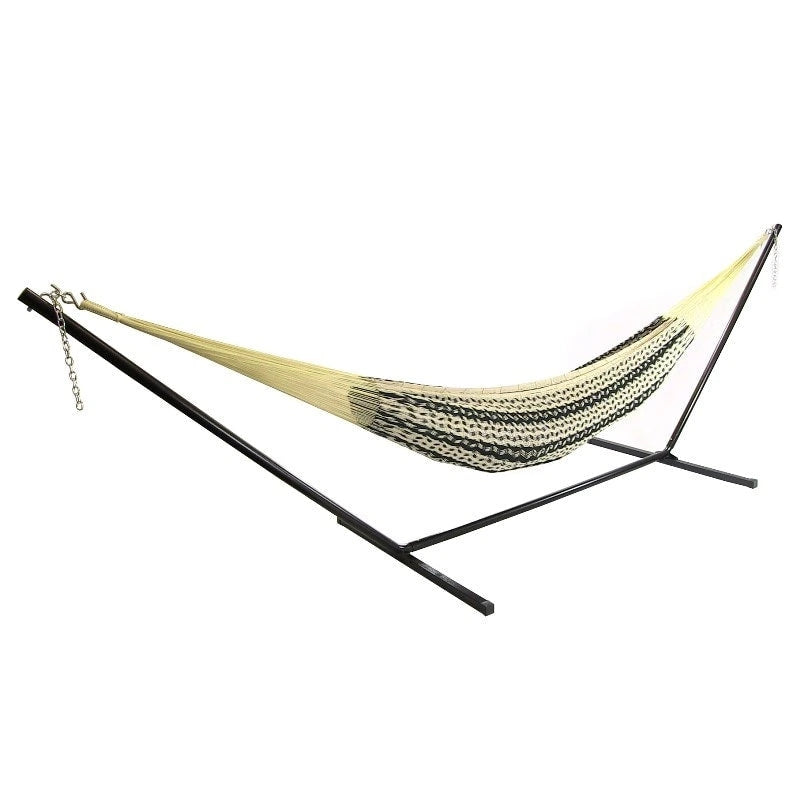 Hamac maya Sunnydaze XXL en corde épaisse et support de hamac