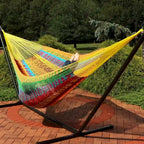 Hamac maya Sunnydaze XXL en corde épaisse et support de hamac