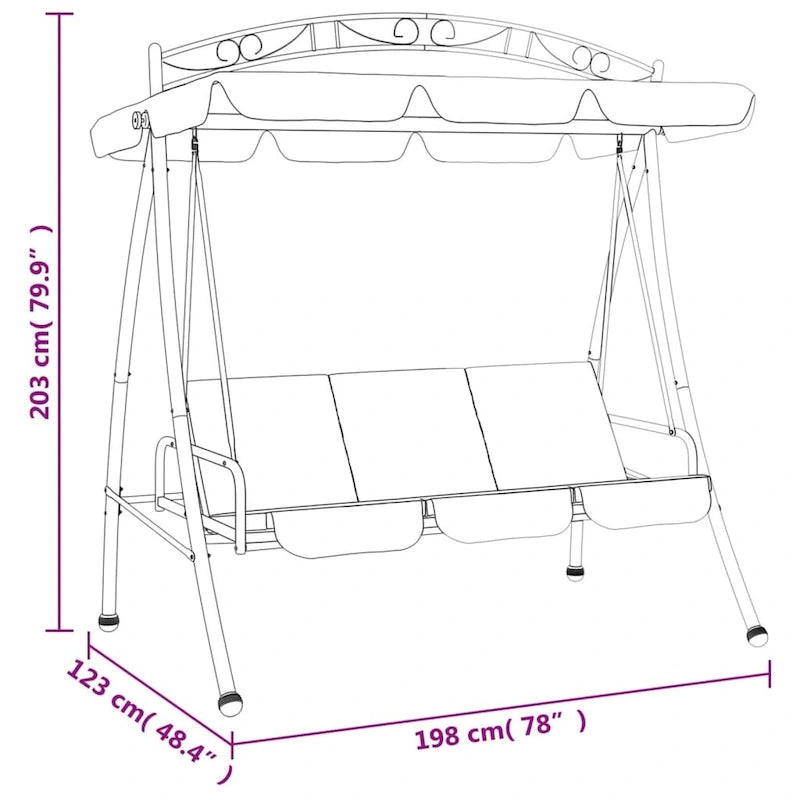 Balancelle de jardin vidaXL avec auvent et coussin