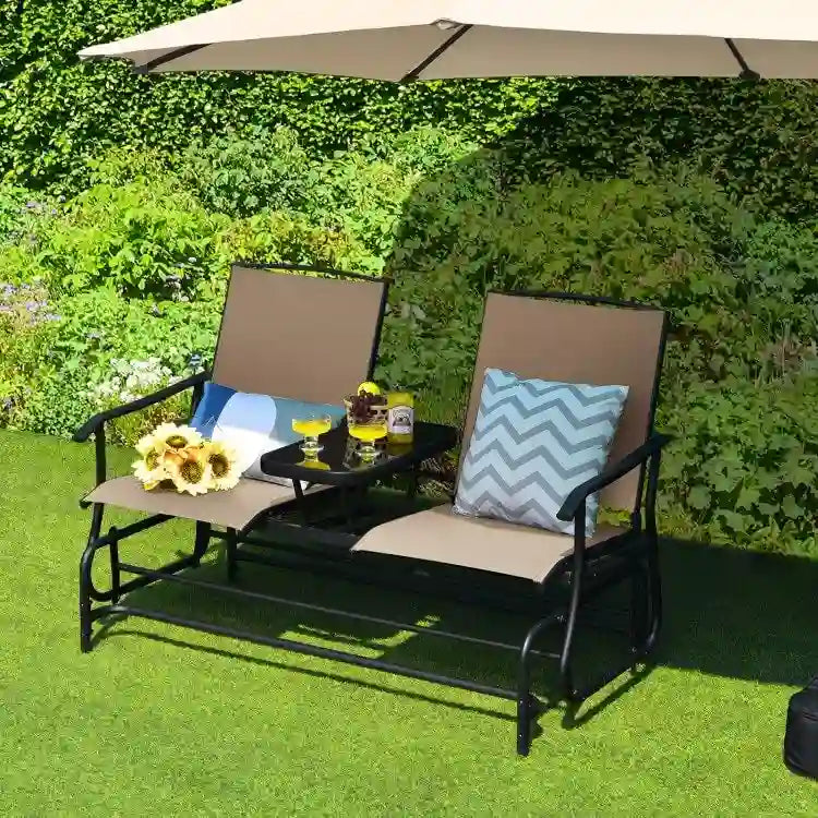 Canapé confortable 2 places pour terrasse et jardin - 57 x 28 x 38 (L x l x H)