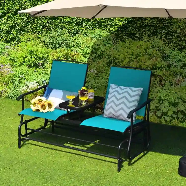 Canapé confortable 2 places pour terrasse et jardin - 57 x 28 x 38 (L x l x H)