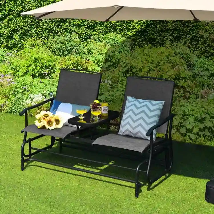 Canapé confortable 2 places pour terrasse et jardin - 57 x 28 x 38 (L x l x H)