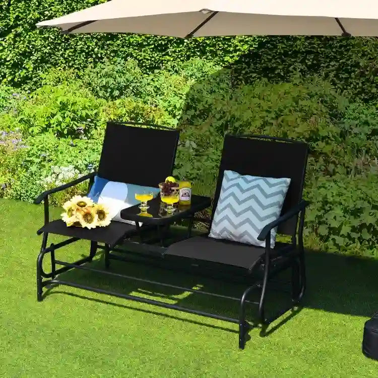 Canapé confortable 2 places pour terrasse et jardin - 57 x 28 x 38 (L x l x H)