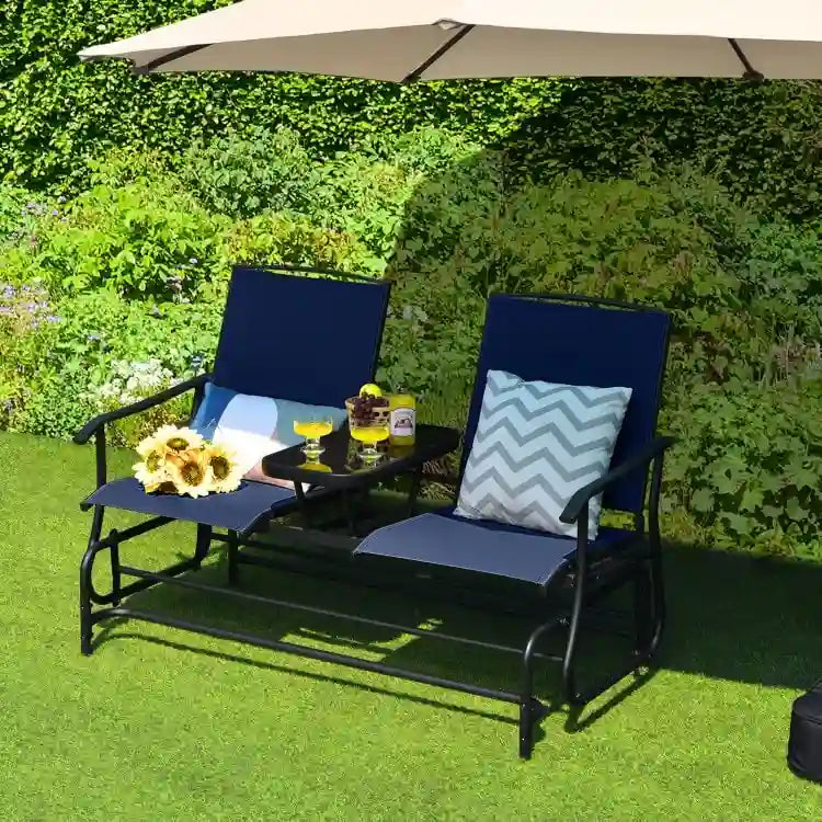 Canapé confortable 2 places pour terrasse et jardin - 57 x 28 x 38 (L x l x H)