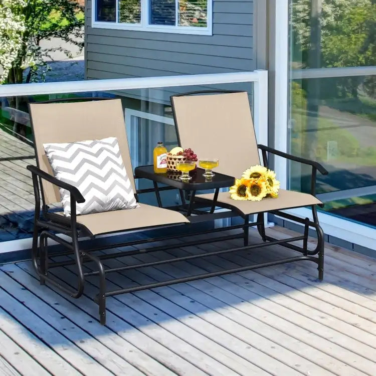 Canapé confortable 2 places pour terrasse et jardin - 57 x 28 x 38 (L x l x H)