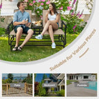 Canapé confortable 2 places pour terrasse et jardin - 57 x 28 x 38 (L x l x H)