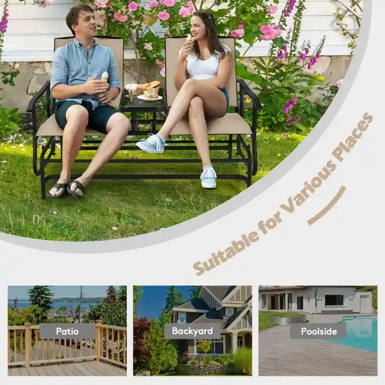 Canapé confortable 2 places pour terrasse et jardin - 57 x 28 x 38 (L x l x H)