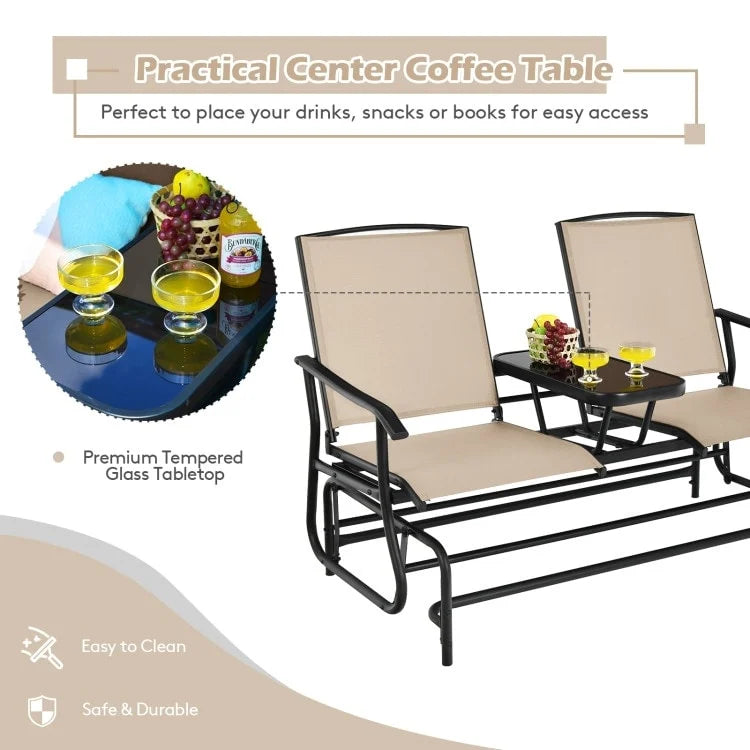 Canapé confortable 2 places pour terrasse et jardin - 57 x 28 x 38 (L x l x H)