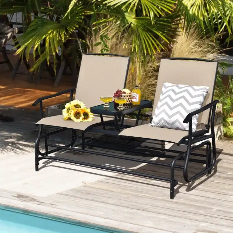 Canapé confortable 2 places pour terrasse et jardin - 57 x 28 x 38 (L x l x H)