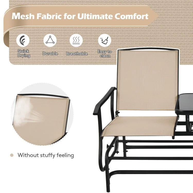 Canapé confortable 2 places pour terrasse et jardin - 57 x 28 x 38 (L x l x H)