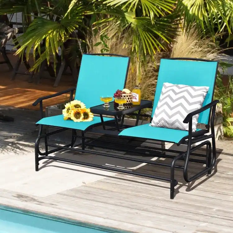 Canapé confortable 2 places pour terrasse et jardin - 57 x 28 x 38 (L x l x H)
