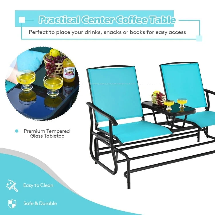 Canapé confortable 2 places pour terrasse et jardin - 57 x 28 x 38 (L x l x H)