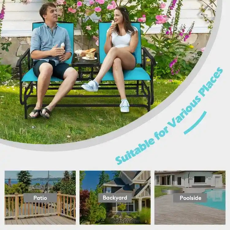 Canapé confortable 2 places pour terrasse et jardin - 57 x 28 x 38 (L x l x H)