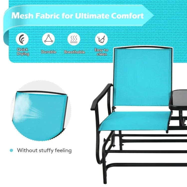 Canapé confortable 2 places pour terrasse et jardin - 57 x 28 x 38 (L x l x H)