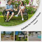 Canapé confortable 2 places pour terrasse et jardin - 57 x 28 x 38 (L x l x H)