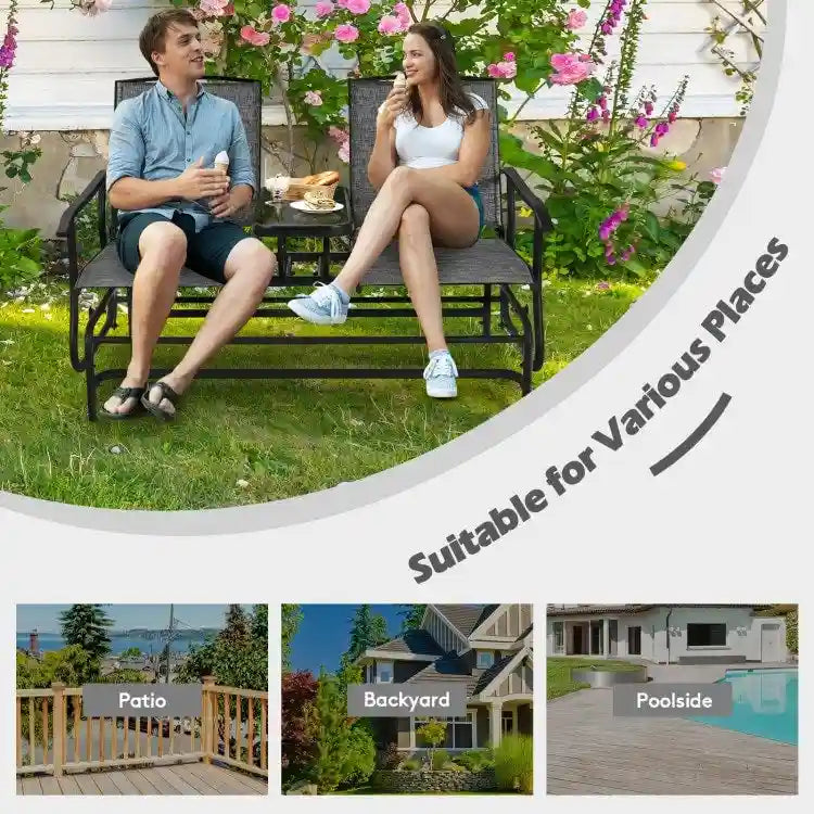 Canapé confortable 2 places pour terrasse et jardin - 57 x 28 x 38 (L x l x H)