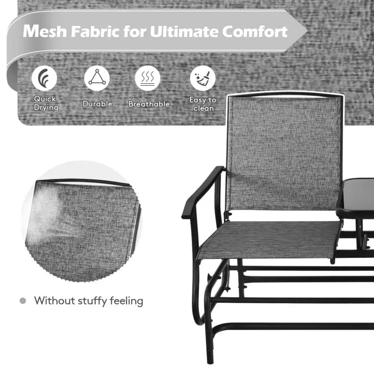 Canapé confortable 2 places pour terrasse et jardin - 57 x 28 x 38 (L x l x H)
