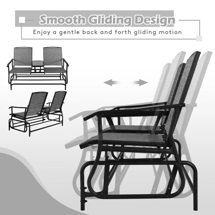 Canapé confortable 2 places pour terrasse et jardin - 57 x 28 x 38 (L x l x H)