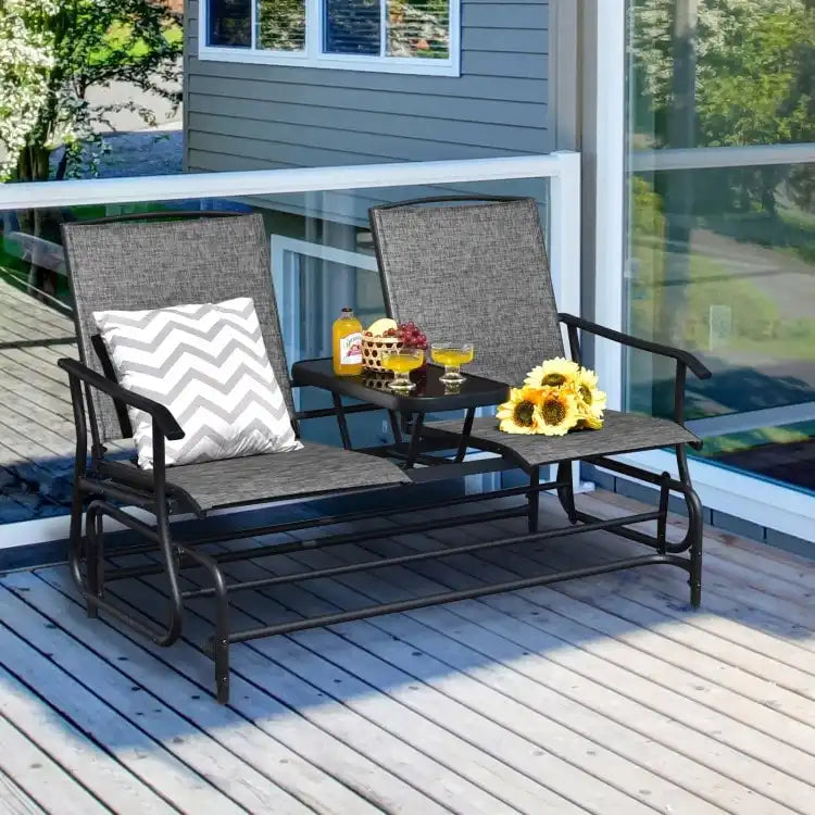 Canapé confortable 2 places pour terrasse et jardin - 57 x 28 x 38 (L x l x H)